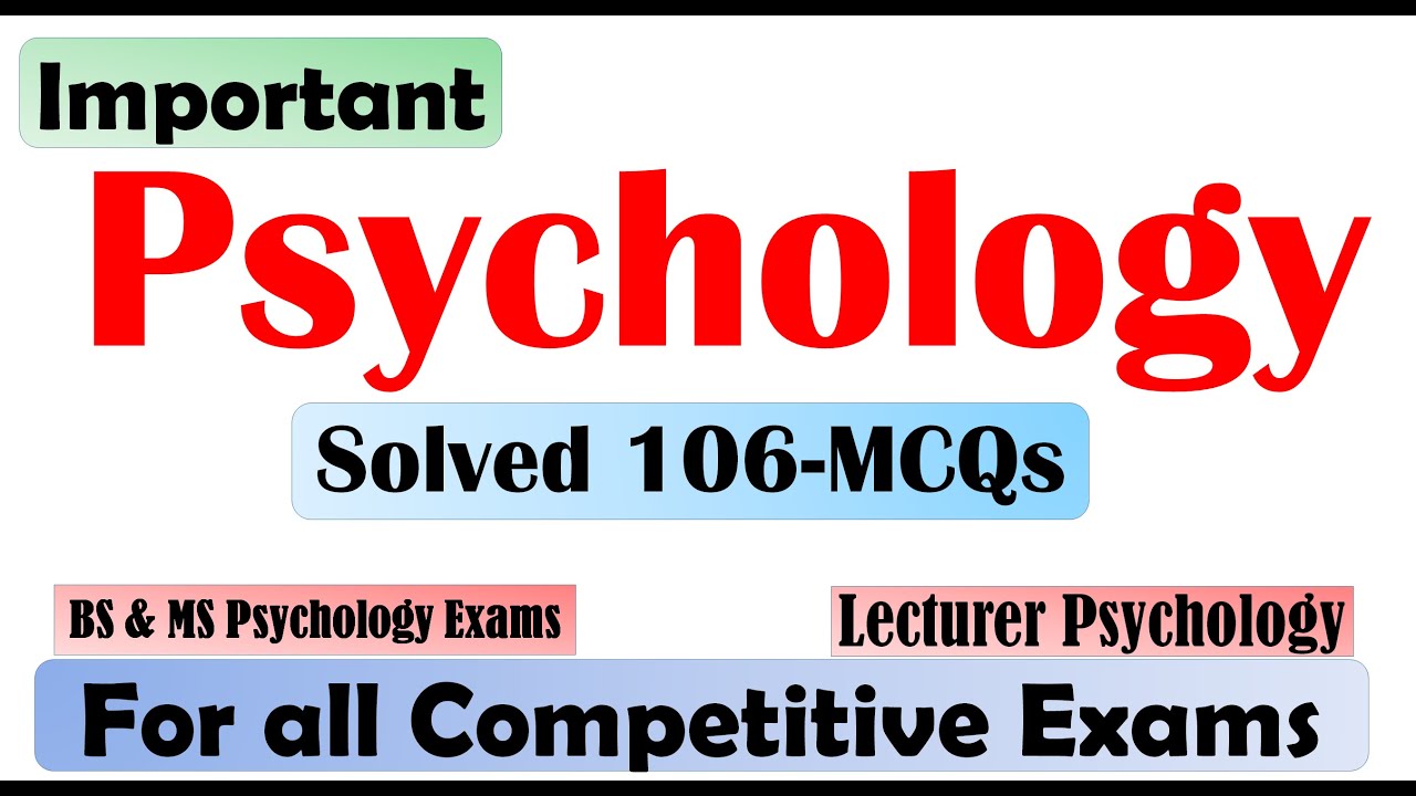 Psychology MCQs Important Solved MCQs YouTube
