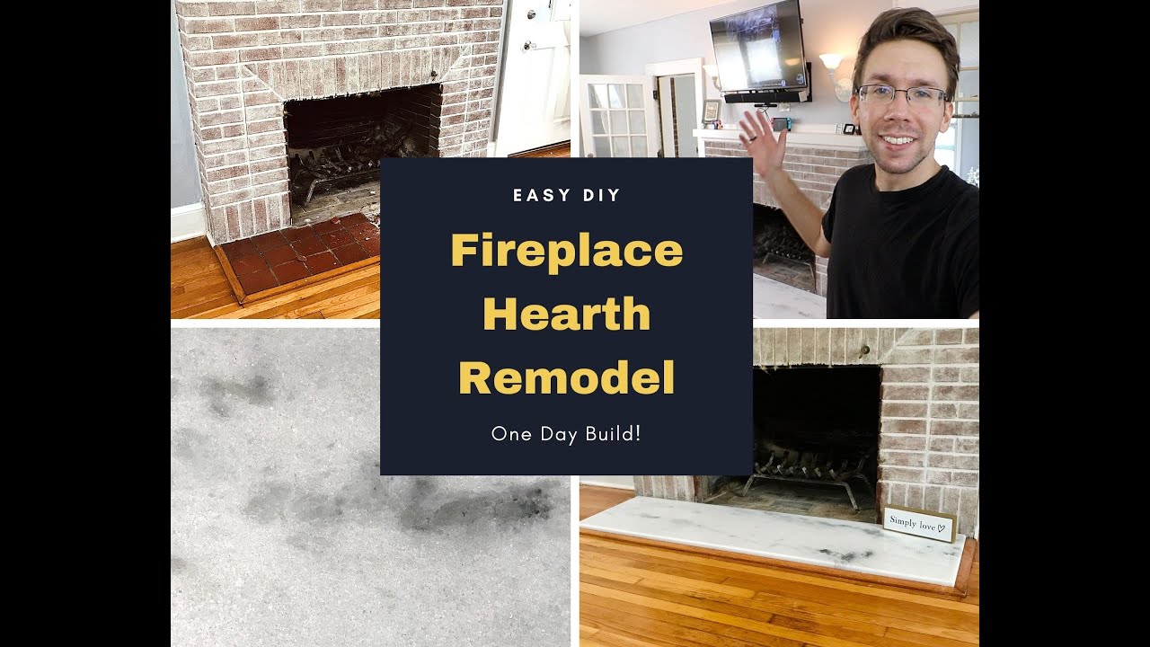 Fireplace Hearth Makeover - Diy Granite Or Stone Remodel - Youtube