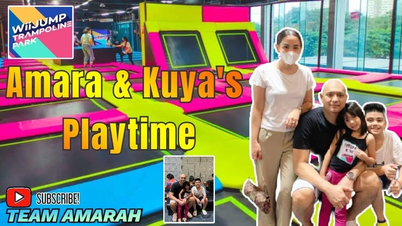 Amarah and kuya's playtime/Wii JUmp Trampoline phil.