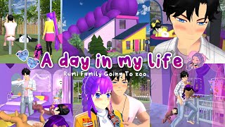 A Day in My Life 😈💜 K-POP DEMON HUNTER Rumi Family Going To Zoo || Sakura School Simulator 