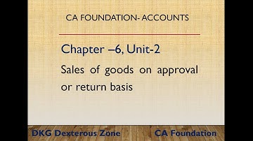 Revision of Sales of Goods on Approval or Retun basis | CA Foundation | Accounts |
