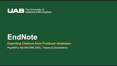 Exporting Citations from ProQuest Databases to EndNote