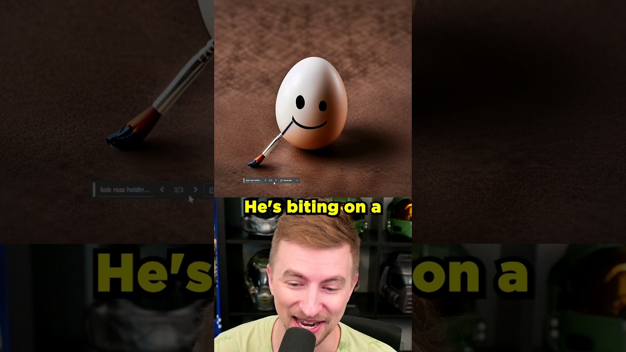 Using Ai to Modify an Egg (Photoshop Ai) #shorts #ai #aiart #photoshop #bobross