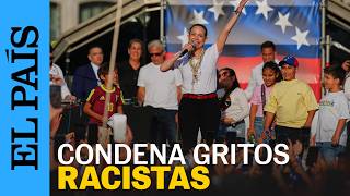 Venezuela Fuera La Mona, Cánticos Racistas En El Acto De Ayuso Y Corina Machado En Madrid