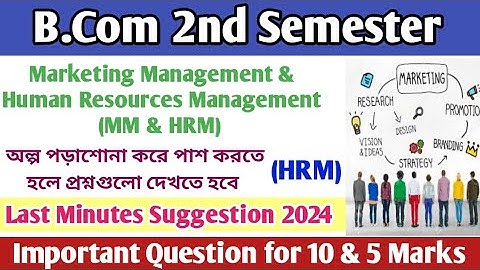 Bcom 2nd Semester Marketing Management Suggestion 2024||B.Com 1st year MM Suggestion CU