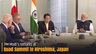 PM Modi's remarks at Quad Summit in Hiroshima, Japan