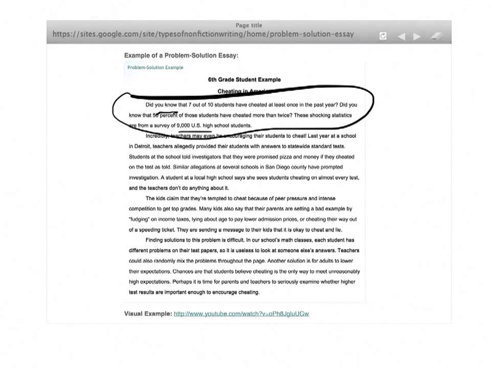 example of a problem solution essay
