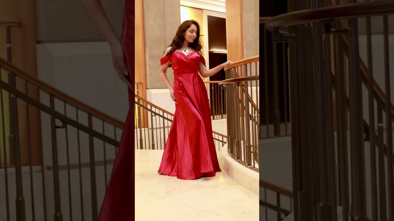 POMUYOO | Stylish Off The Shoulder Slit Floor Length Satin Formal Dresses