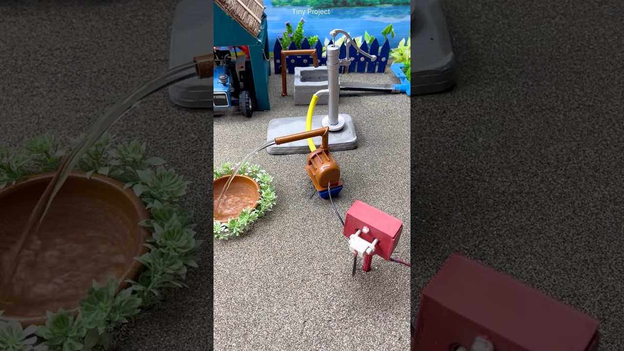 Mini hand pump project water with supply motor drink sheep 