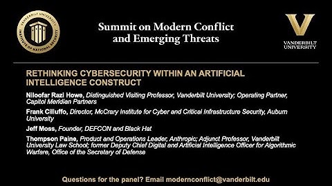 Panel: Rethinking Cybersecurity Within an Artificial Intelligence Construct