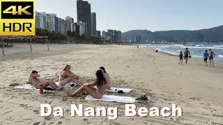 4k Hdr  Beach Walking Tour  Da Nang Beach Walk  Vietnam 2023  Binaural 