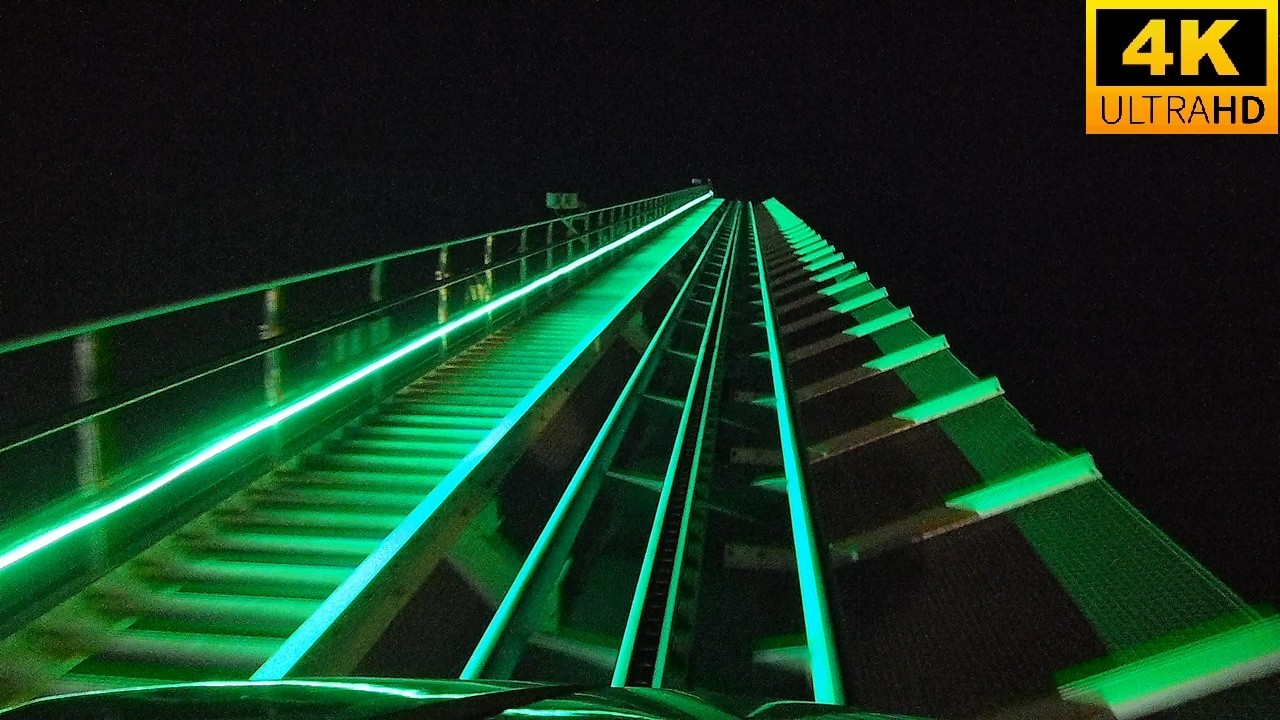 Fury 325 Night POV Front Row 4K B&M Giga Coaster Carowinds NC
