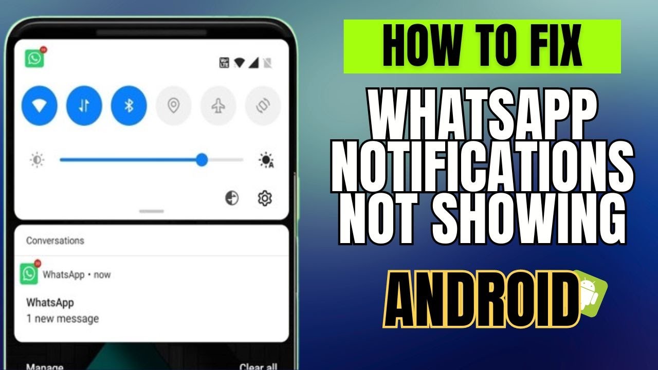 How to Fix WhatsApp Notification Not Showing On Home Screen - YouTube