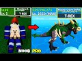 Beating blox fruits as x drake using trex lvl 0 to max lvl noob to pro in blox fruits