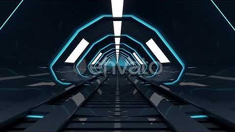 3D rendered Animation of a journey through a spaceship corridor | Motion Graphics - Envato elements