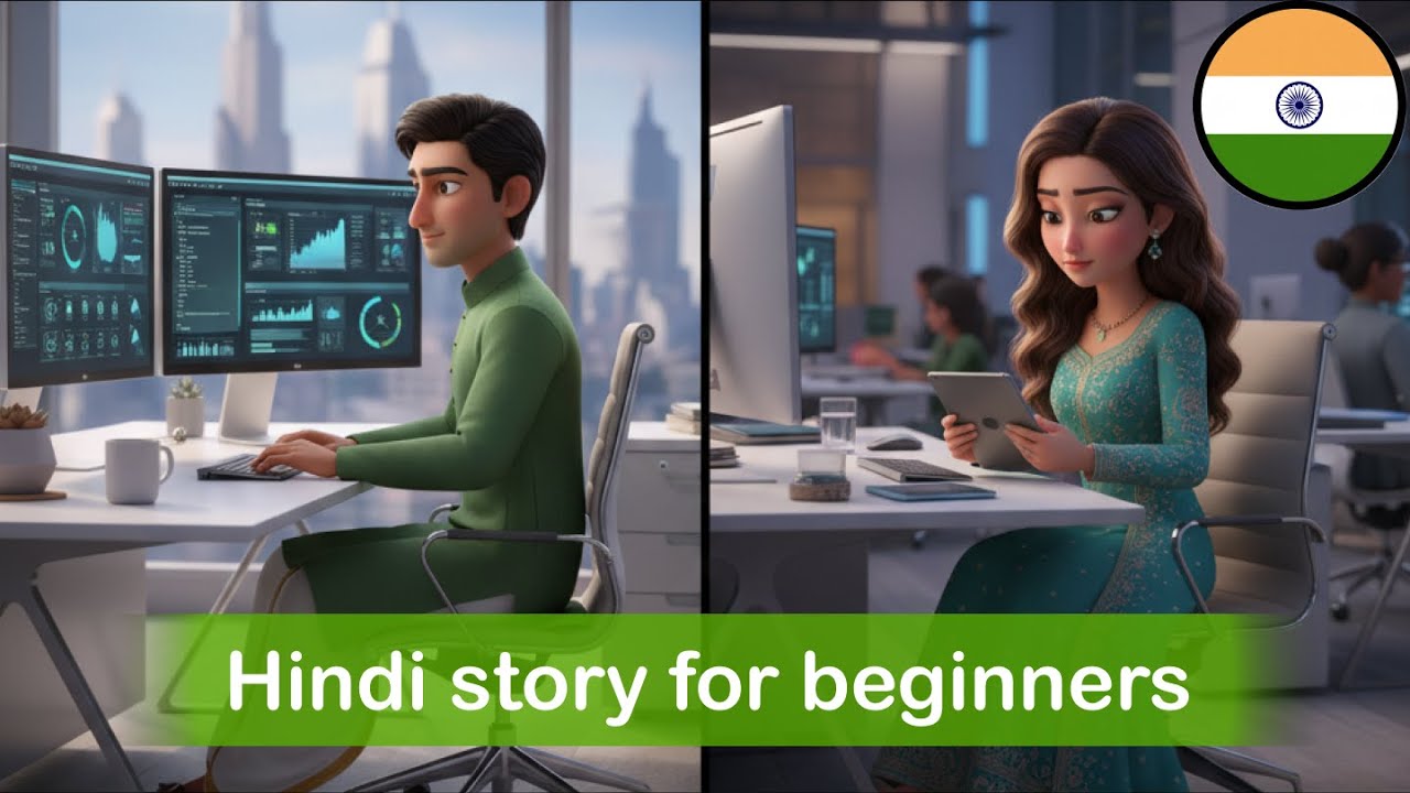 Learn Hindi with a Story: Aarav & Priya's Daily Routine (Slow Hindi for Beginners)