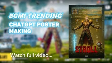 BGMI trending chatgpt prompt | poster making video |