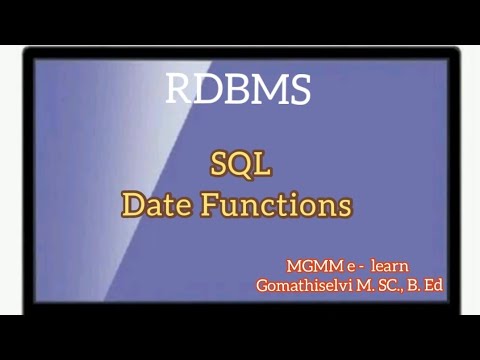 Date Functions in SQL... tamil