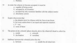 Astronomy Test #1: Early Astronomy