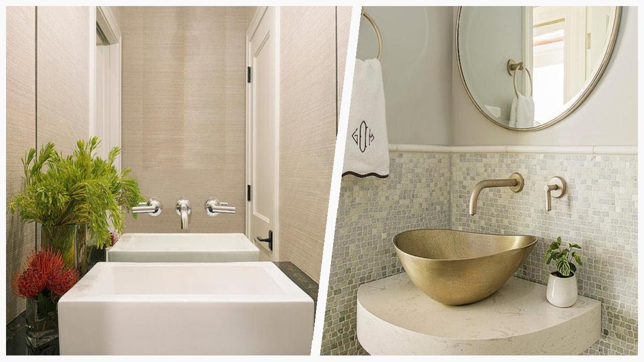 75 Brown Floor And Yellow Floor Powder Room Design Ideas You'll Love 💎