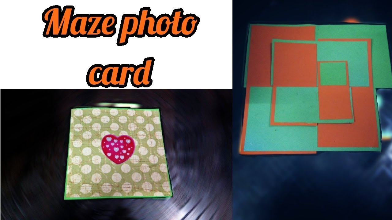 Maze photo card | opening square card | for scrapbooking | by Jyoti