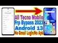 All tecno android 13 frp bypass  new trick 2023  without pcbypass google account 100 working