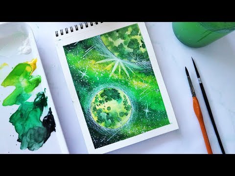 ART#13| Vẽ tranh galaxy bằng màu nước Thiên Long | Simple watercolor galaxy  painting - YouTube