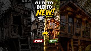 Restoring a 50 year old treehouse🌳converting childhooddream intoreality.#restore#transform#treehouse