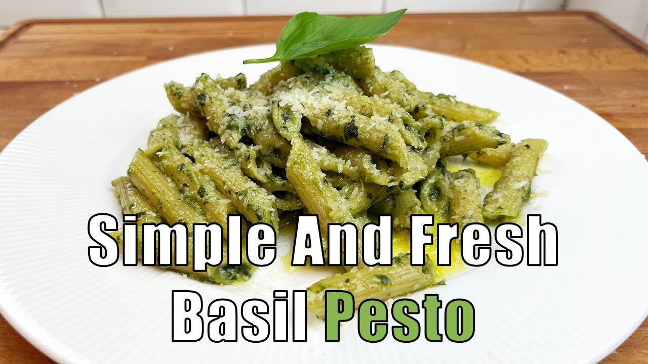 EASY PASTA WITH FRESH BASIL PESTO!! YouTube