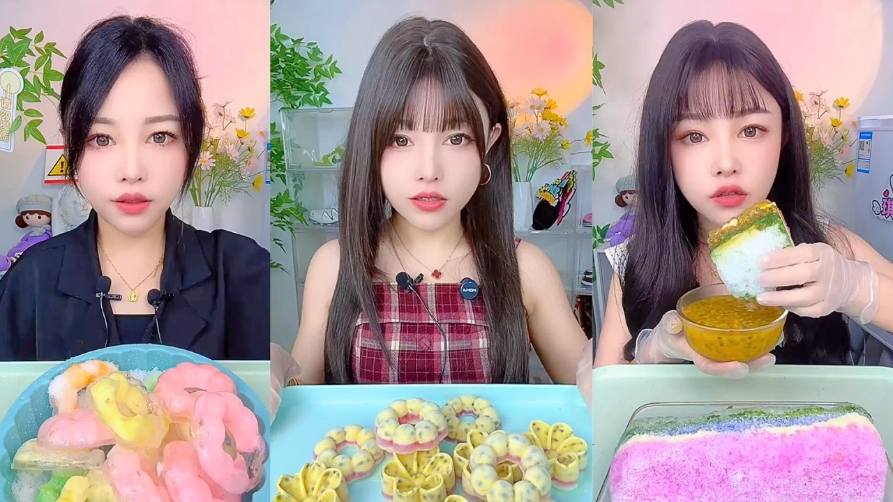 Colorful Jelly Desserts, Mini Donuts, and Layered Rainbow Cake Mukbang
