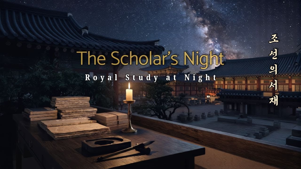 [Scholar’s Night] 🕯️ Deep Focus in the Joseon Palace Study | Korean Dark Academia Ambient
