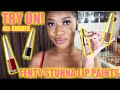 Trying on ALL of the Fenty Beauty Stunna Lip Paints ! + Review