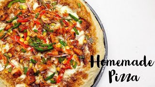 HOMEMADE BARBECUE CHICKEN PIZZA RECIPE | HOW TO MAKE PIZZA AT HOME