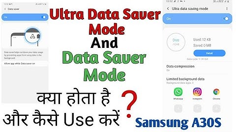 Data Saver and Ultra Data Saver Mode क्या होता है,How To Use Ultra Data Saver Mode in Samsung A30S