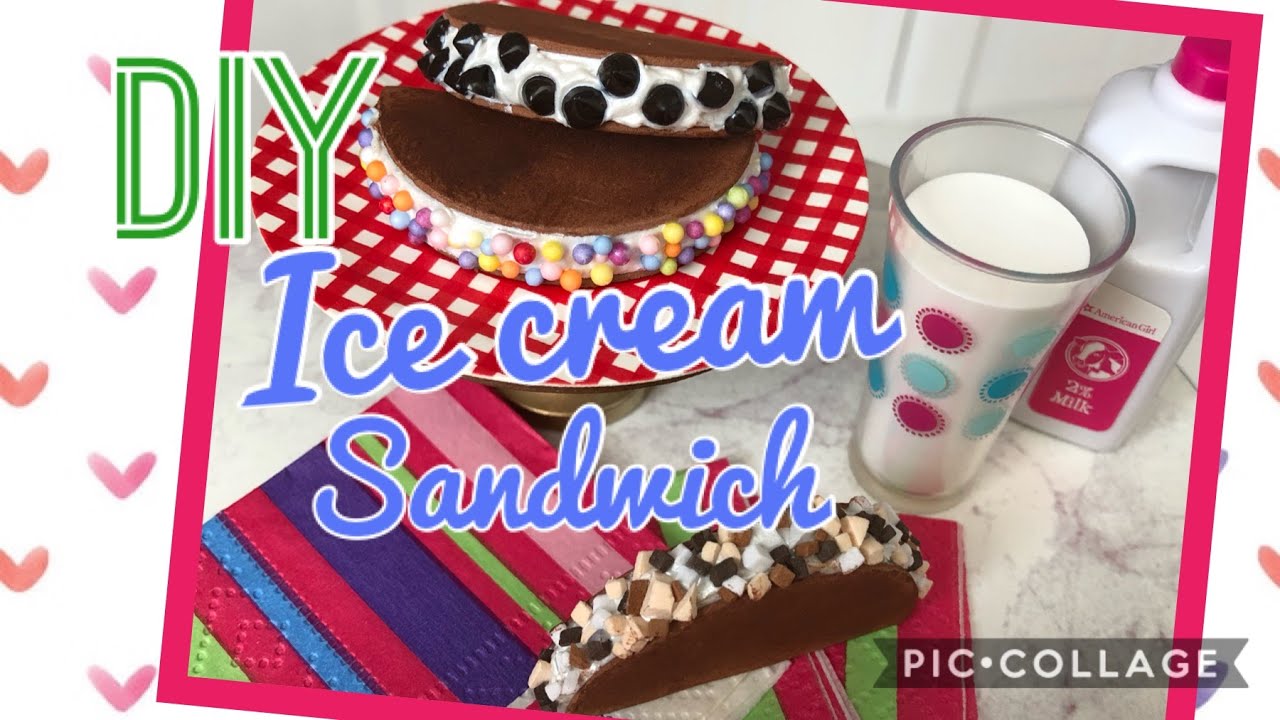 DIY - how to make - American Girl Ice cream Sandwich - YouTube