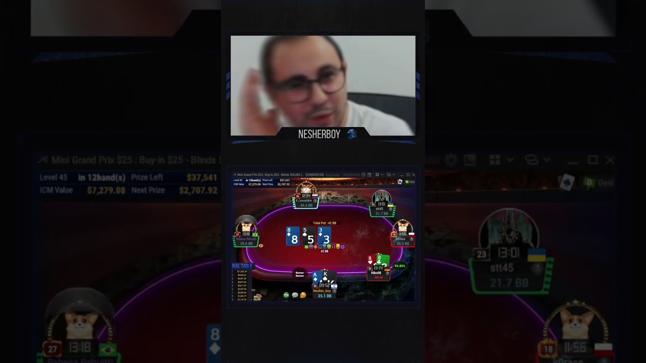 Нешера наказали за мелкий 3бет. 