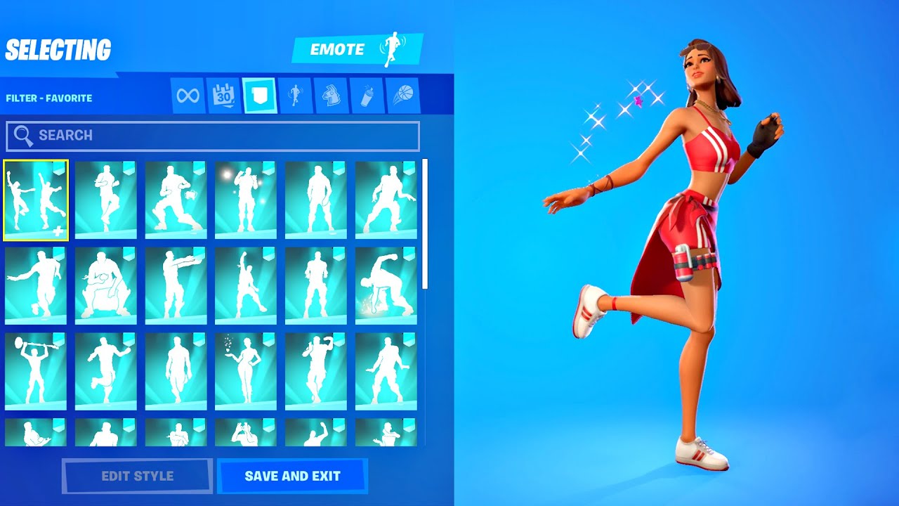 Summer ruby skin doing all fortnite icon series tiktok dance emotes