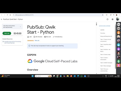 Pub/Sub: Qwik Start - Python || Lab Solution || Google Cloud Arcade 2025