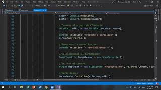 Serializacion SOAP, XML y Binaria con Composicion en C# | Visual Studio