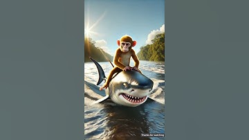 The monkey lives on the jamun tree and the shark became his friend #cartoon#funny#animation #animals