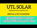 UTL SOLAR Q3 Results 2026 | UTL Share News Today | Fujiyama Power Share Latest News Today
