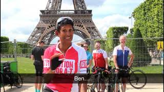 London to Paris Bike Ride - Naga Munchetty at the Eiffel Tower