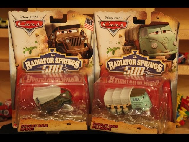 Mattel Disney Cars Stanley Days Fillmore & Sarge RS 500 1/2 - YouTube