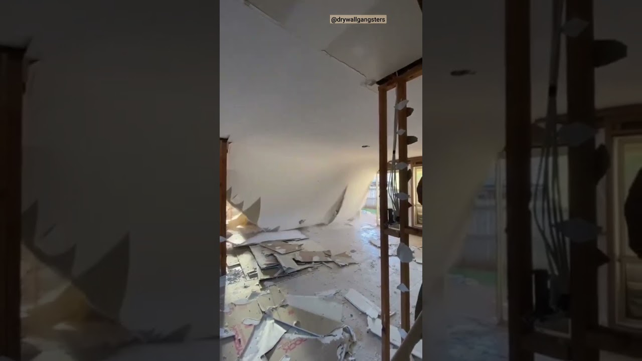 The Drywall ceiling wave cave in - YouTube