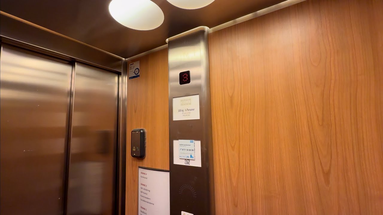 1976 KONE (mod.) BD Traction Elevator @ Esplanaden 29, Sundsvall, Sweden.