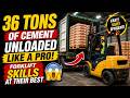 36 Tons of Cement Unloaded Like a Pro! Forklift Skills at Their Best