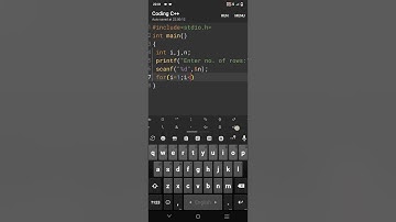 Hollow right sided right angled Triangle with * using c code | Coding in mobile | Short coding video