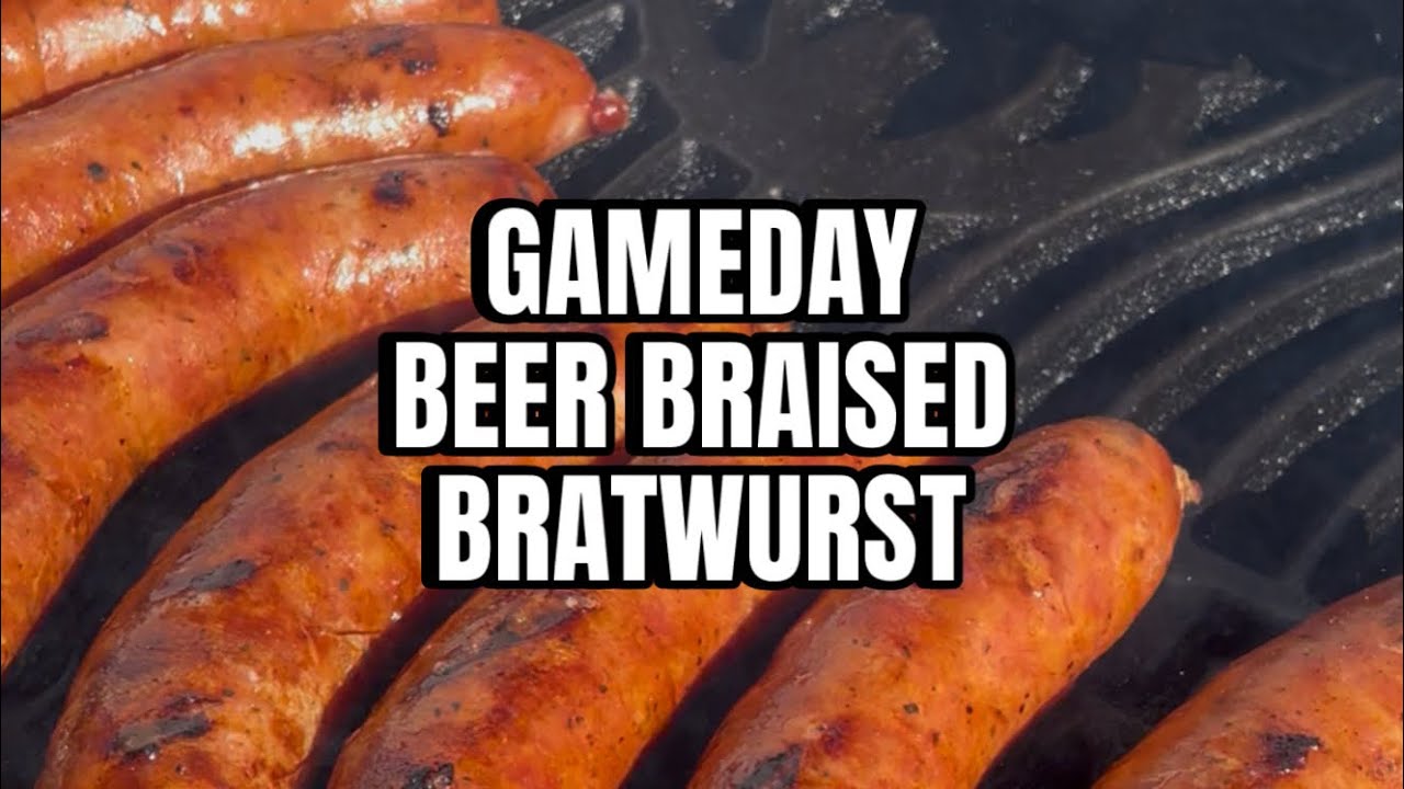 Beer-Braised Bratwurst with Peppers and Onions — watch on YouTube