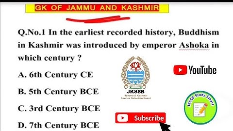 GK of Jammu and Kashmir |MCQs|PYQs| Junior Assistant | Naib Tehsildar Exam| Most Expected Questions