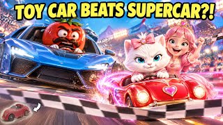 Snowy Cat's Toy Car Beat the Supercar! | Kids Moral Story